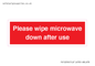 PV12296: Please wipe microwave down after use