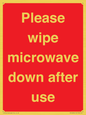 PV12296: Please wipe microwave down after use