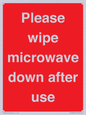PV12296: Please wipe microwave down after use