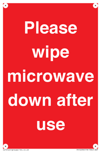PV12296: Please wipe microwave down after use