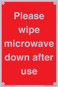 PV12296: Please wipe microwave down after use