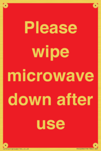 PV12296: Please wipe microwave down after use