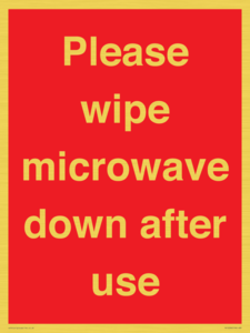 PV12296: Please wipe microwave down after use