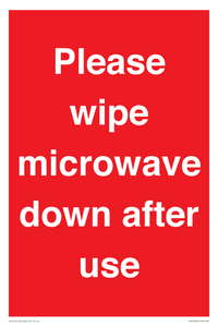 PV12296: Please wipe microwave down after use