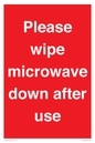 PV12296: Please wipe microwave down after use