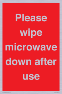 PV12296: Please wipe microwave down after use