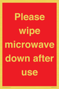 PV12296: Please wipe microwave down after use