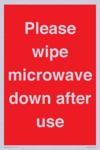 PV12296: Please wipe microwave down after use
