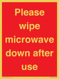 PV12296: Please wipe microwave down after use