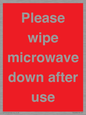 PV12296: Please wipe microwave down after use