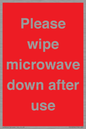 PV12296: Please wipe microwave down after use