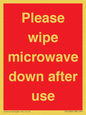 PV12296: Please wipe microwave down after use