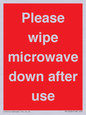 PV12296: Please wipe microwave down after use