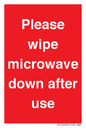 PV12296: Please wipe microwave down after use