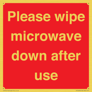 PV12296: Please wipe microwave down after use