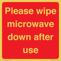 PV12296: Please wipe microwave down after use