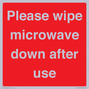 PV12296: Please wipe microwave down after use