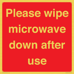 PV12296: Please wipe microwave down after use