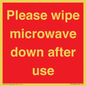PV12296: Please wipe microwave down after use