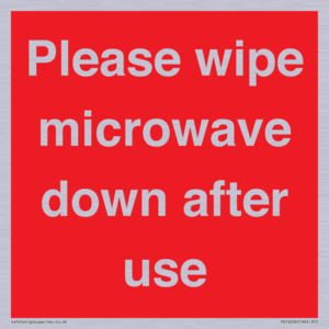 PV12296: Please wipe microwave down after use