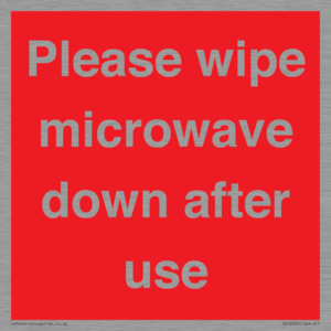 PV12296: Please wipe microwave down after use