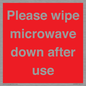 PV12296: Please wipe microwave down after use