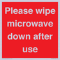 PV12296: Please wipe microwave down after use