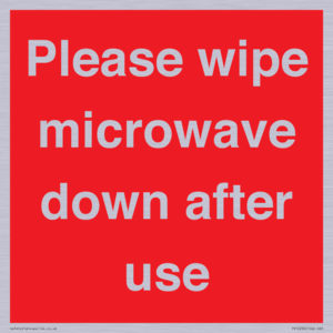 PV12296: Please wipe microwave down after use