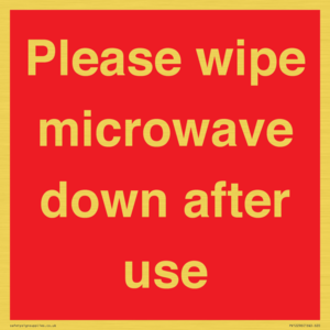 PV12296: Please wipe microwave down after use