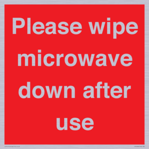 PV12296: Please wipe microwave down after use