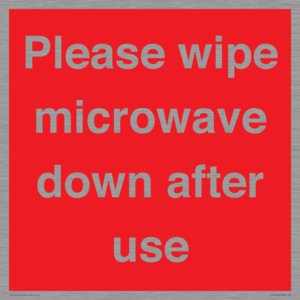 PV12296: Please wipe microwave down after use