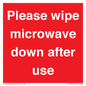 PV12296: Please wipe microwave down after use