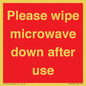 PV12296: Please wipe microwave down after use