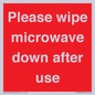 PV12296: Please wipe microwave down after use