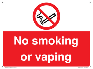 PV12455: No smoking or vaping