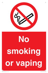 PV12455: No smoking or vaping