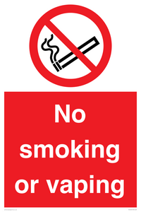 PV12455: No smoking or vaping