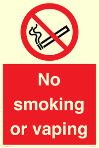 PV12455: No smoking or vaping