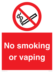PV12455: No smoking or vaping