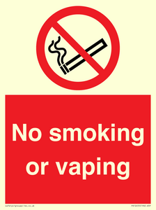 PV12455: No smoking or vaping
