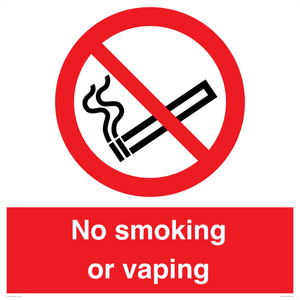 PV12455: No smoking or vaping