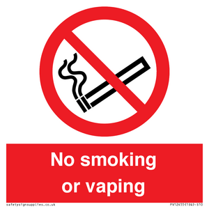 PV12455: No smoking or vaping