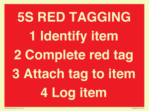 PV12464: 5S RED TAGGING 1 Identify item 2 Complete red tag 3 Attach tag to item 4 Log item