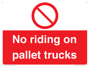PV12470: No riding on pallet trucks