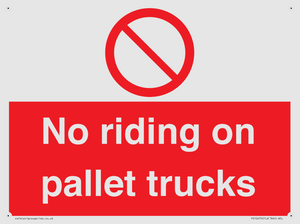 PV12470: No riding on pallet trucks