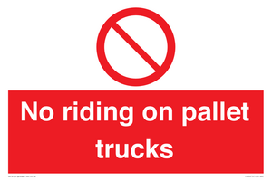 PV12470: No riding on pallet trucks
