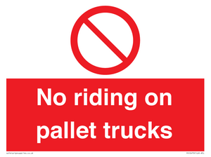 PV12470: No riding on pallet trucks