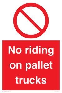 PV12470: No riding on pallet trucks