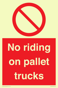 PV12470: No riding on pallet trucks