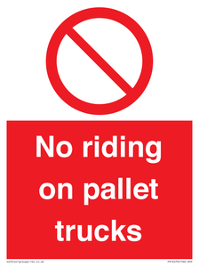 PV12470: No riding on pallet trucks